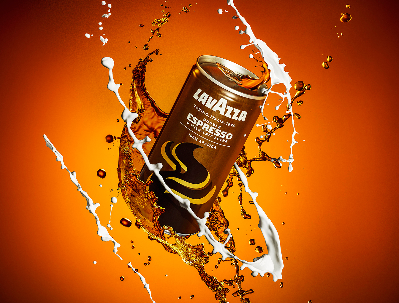 Espresso coffee can advertising photography